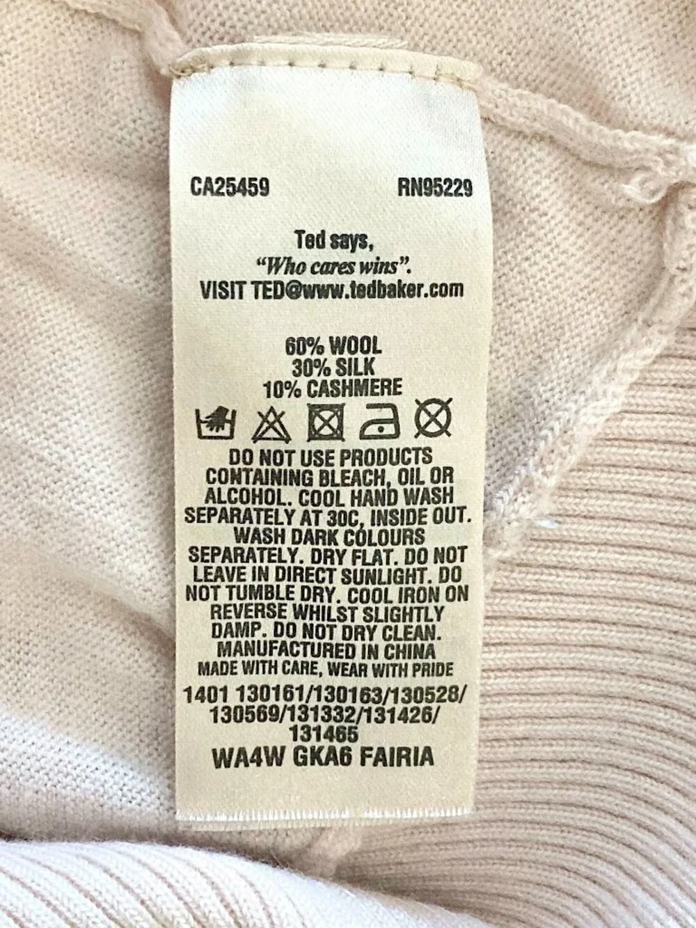 Ted Baker London Fairia Wool Silk Cashmere Studded Pullover Sweater Size S